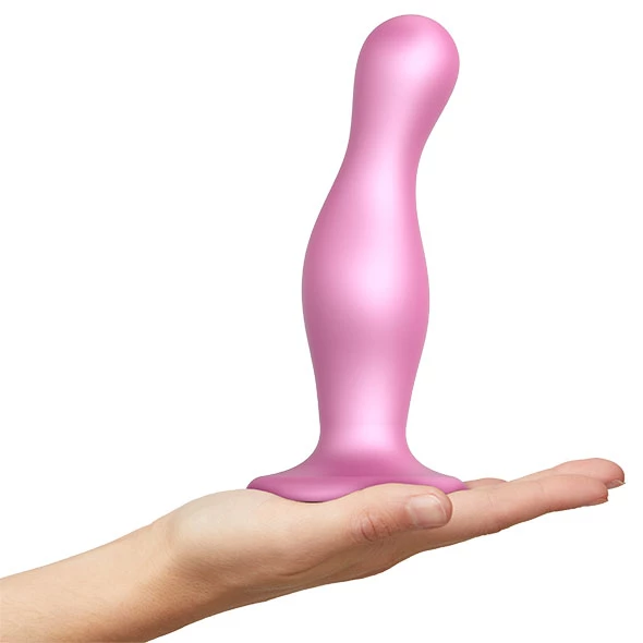 Prostate Massagers Strap-On-Me – Curvy Dildo Plug Metallic Sugar Pink Small 1 Prostate Massagers Strap-On-Me – Curvy Dildo Plug Metallic Sugar Pink Small