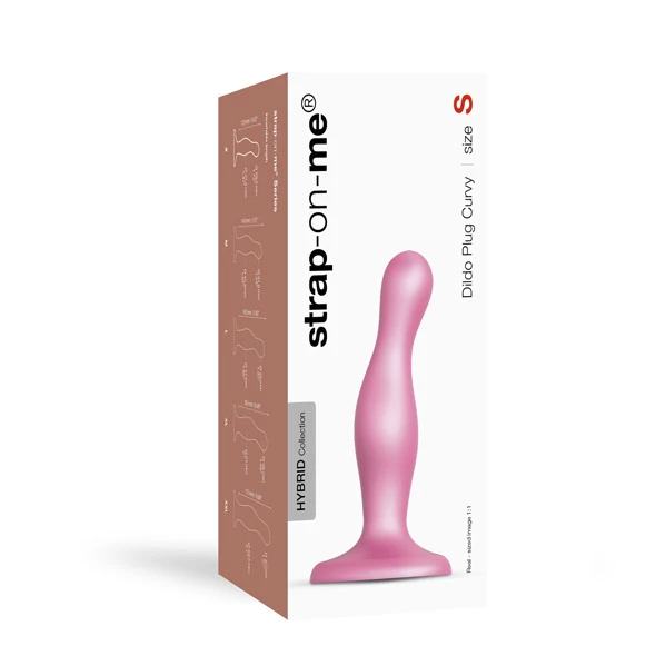Prostate Massagers Strap-On-Me – Curvy Dildo Plug Metallic Sugar Pink Small 6 Prostate Massagers Strap-On-Me – Curvy Dildo Plug Metallic Sugar Pink Small - Image 6