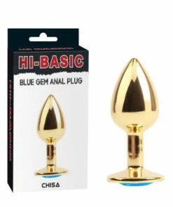 Chisa – Gold Metal Blue Jewelled Butt Plug