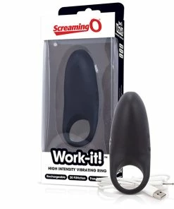 Best Couples Sex Toys The Screaming O – Work It! Vibrating Black Cock Ring