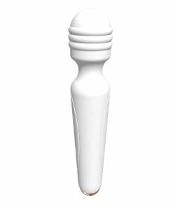 FAAK White Silicone & Rose Gold Rechargeable Wand Vibrator