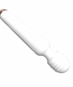 FAAK White Silicone & Rose Gold Rechargeable Wand Vibrator -Strap-On-Me® Shop unnamed file 890