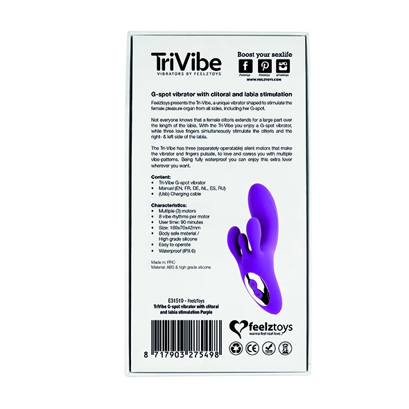 FeelzToys Feelz Toys – TriVibe G-Spot Vibrator With Clitoral & Labia Stimulation Purple 5 FeelzToys Feelz Toys – TriVibe G-Spot Vibrator With Clitoral & Labia Stimulation Purple - Image 5